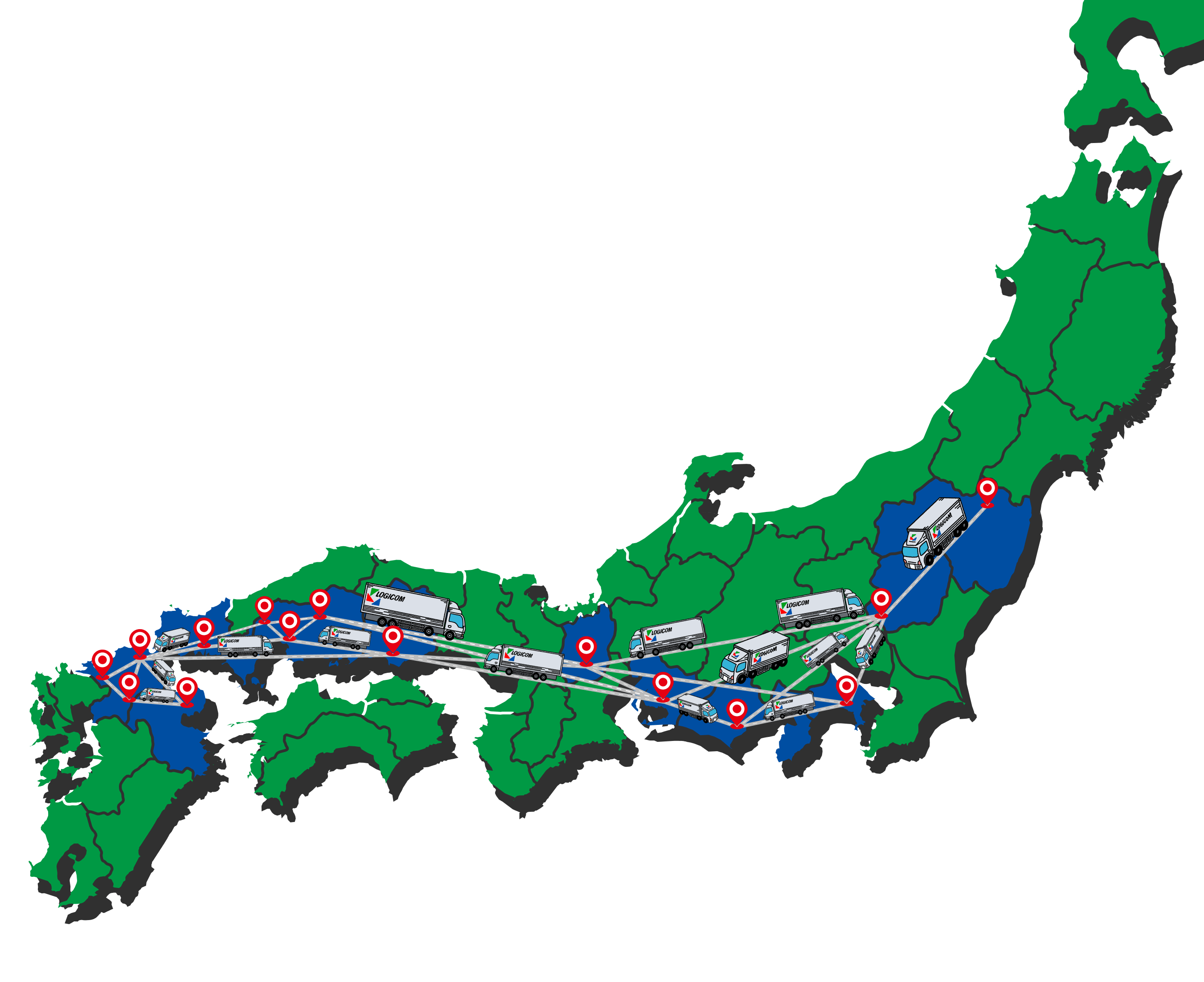 物流体制の地図